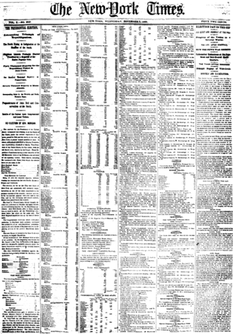 Front Page Headline of the New York Times