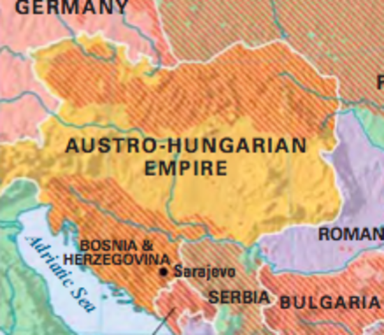 Austria annexing Bosnia and Herzegovina