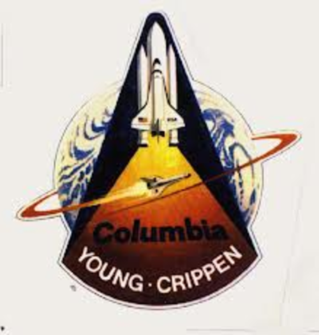 The 1st space shuttle mission and the name of the shuttle.