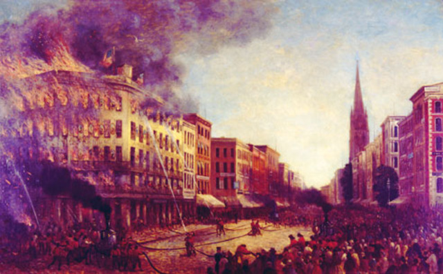 The American Museum brandt volledig af