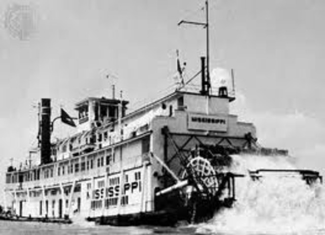 Robert Fulton builds the first paddle-wheel steamboat