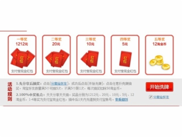 Tmall sent out the red envelopes and the total value was about 100 million RMB