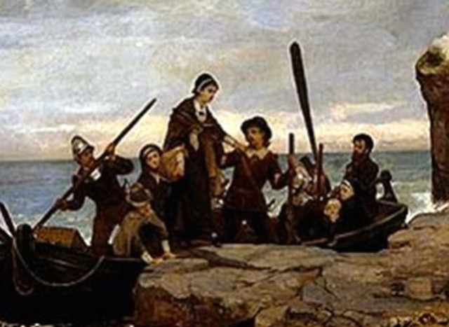 Pilgrims Land at Plymouth Rock