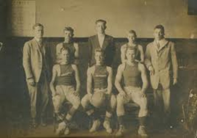 First public basketball game