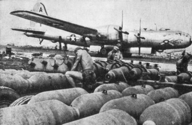 B-29s arrive on Mariana Islands redy for nuclear weapons