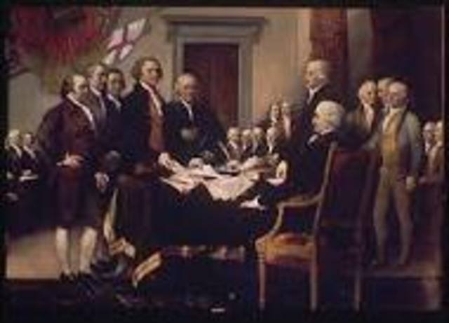 The Declaration of Independence is signed