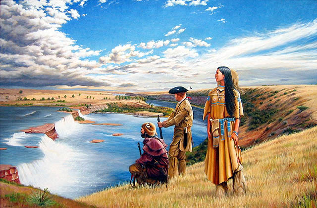 Sacagawea and Charbonneau exit the Expedition