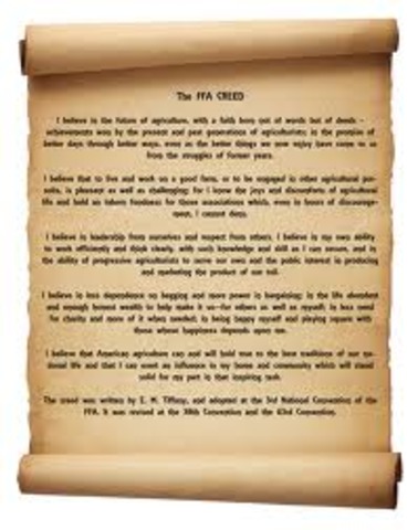 The official FFA creed was written
