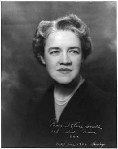 Margaret Chase Smith makes her bid for US President.