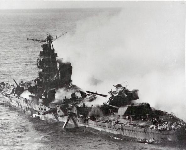 The naval battles between Japan and USA at the Pacific Ocean