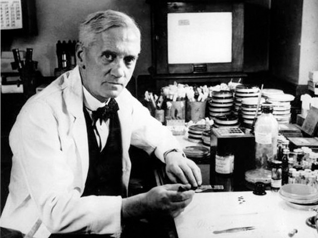 Alexander Fleming receives the Nobel Prize.