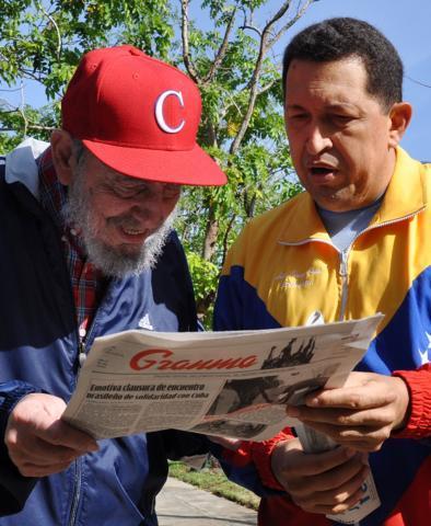 Chávez llega a Cuba