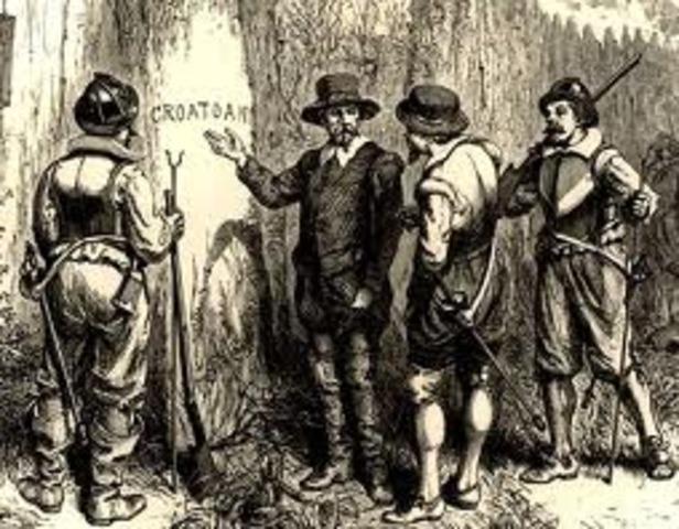 John White returns to Roanoke settlem to find the colony has disappeared