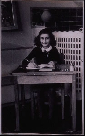 This is a picture of Anne at the Montessori school in 1941, her last year in grade school. After the summer holidays in 1941, Jewish children learned that they would no longer be allowed to go to the school of their choice.
