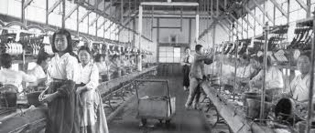 Percentages of were the immigrants were employed