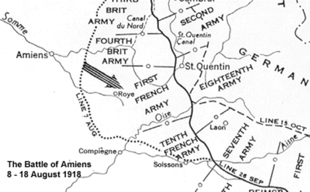 Germans massed near the French town of Amiens