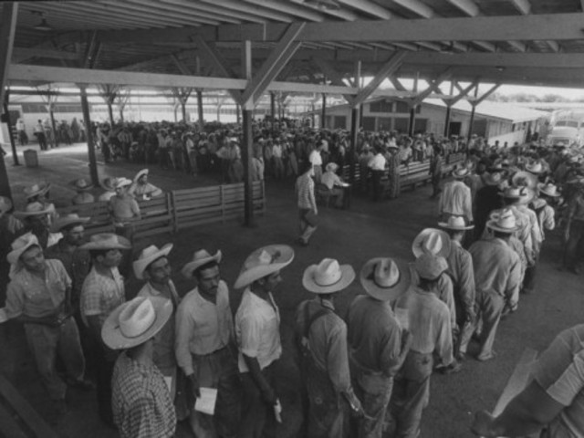 Mexican migrant workers flee to the United States at the beginning of the Mexican Revolution