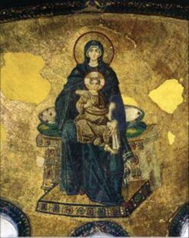 Virgin Theotokos and Child Enthroned