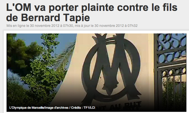 L'OM face au Fils de Bernard Tapie