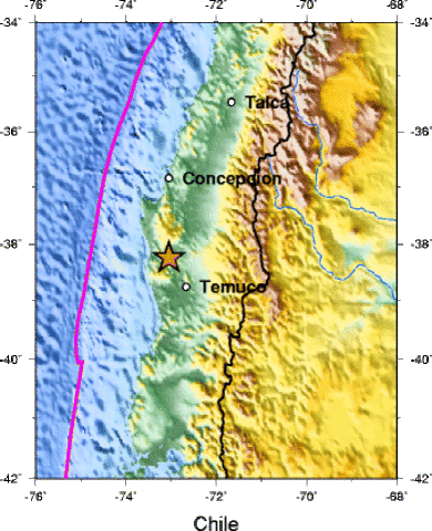 south-central Chile - magnitude 9.5