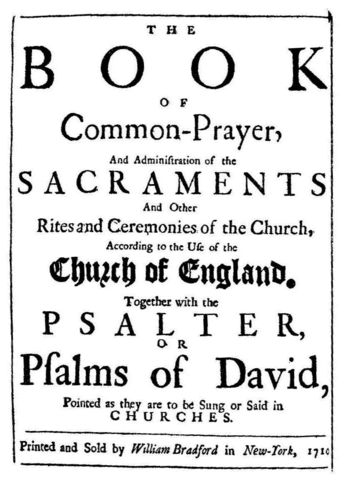 Pubication of the original Book of Common Prayer