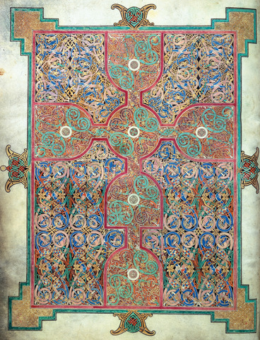 Cross and Carpet page, folio 26 verso of the Lindisfarne Gospels