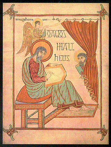 Saint Matthew of the Lindisfarne Gospel