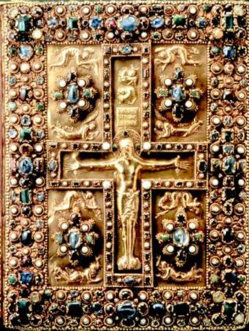 Crucifixtion, front cover of Lindau Gospels