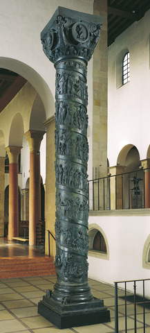 Column with reliefs illustrating the life of Christ