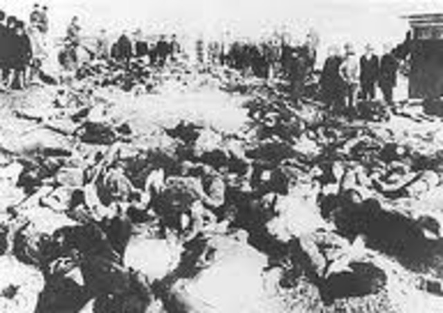 The Russian army fired on a crowd of striking miners, killing 150