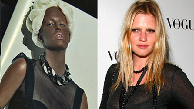 white model painted negro