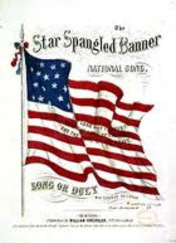 Francis Scott writes the Star-Spangled Banner