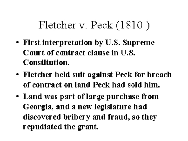 Fletcher v. Peck
