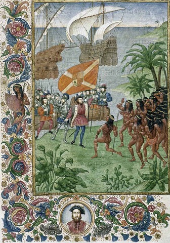 Landing of Hernan Cortes on the Yucatan penninsula
