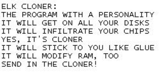 Первый загрузочный вирус для ПЭВМ Apple II