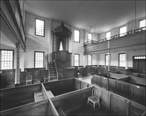 Surveying of the site for Westford's first meeting house (near present site of First Parish Church)