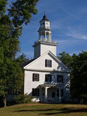 Surveying of the site for Westford's first meeting house (near present site of First Parish Church)