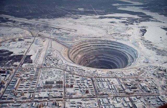 The universe's biggest diamond falls from the sky and creates a huge hole.