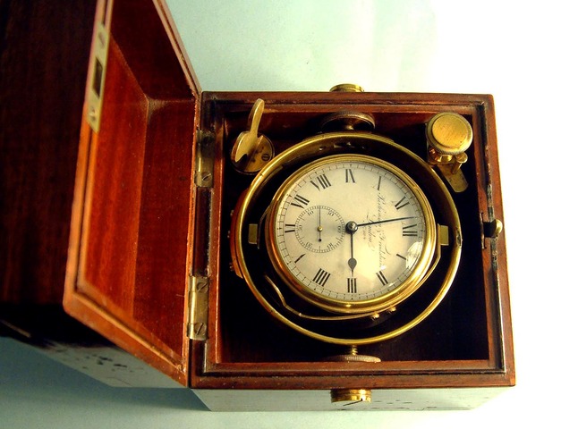 Englishmen, John Harrison invents the navigational clock or marine chronometer for measuring longitude.