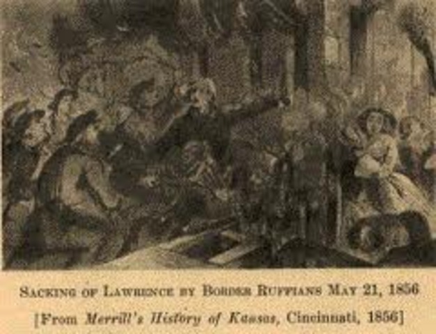 "Border Ruffians" attack Lawrence