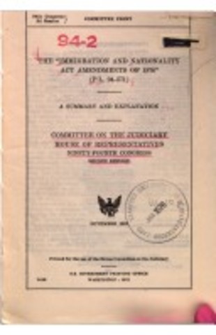 Immigration and Nationality Act Amendments of 1976