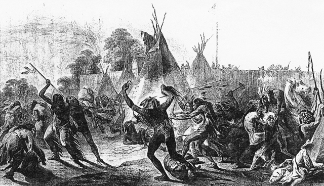 Groton abandoned after an Indian attack that burns much of the twon