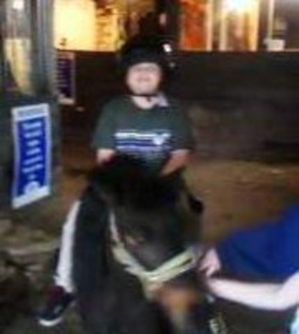 Daltons first Pony ride
