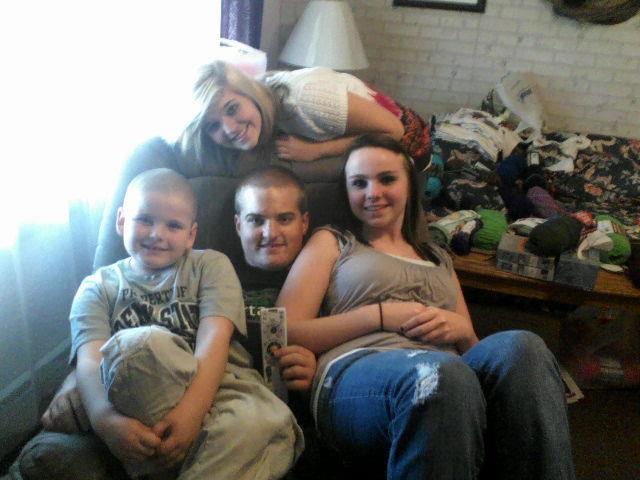 Thanksgiving with his brother, sister and ker friend