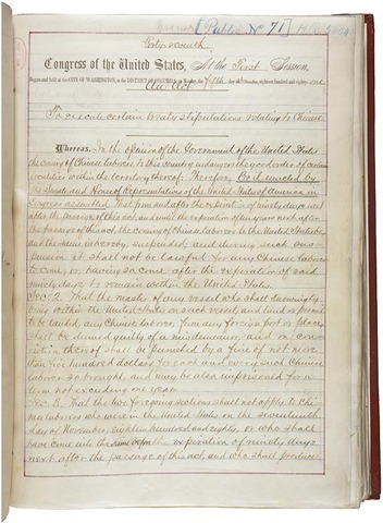 The Immigration Act of 1882