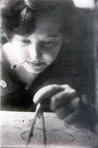 Stepanova Working on a Textile Design