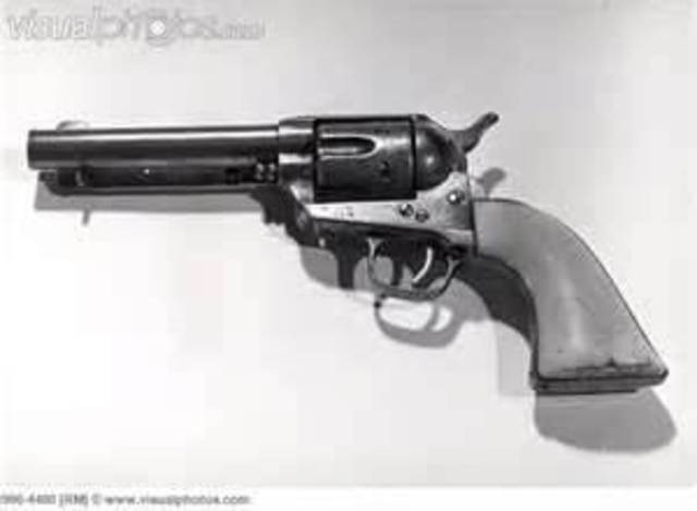 Samuel Colt invents the revolver.