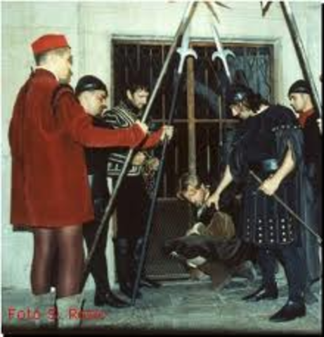 When Marco Polo got captured to go to prison.