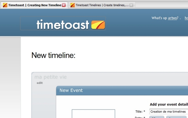 Creation de ma timelines