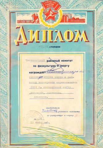 2 МЕСТО в районных пионерских соревнованиях, посвященных слёту пионеров.